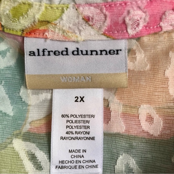 ALFRED DUNNER WOMEN'S TOP PLUS SIZE 2X V-NECK ABSTRACT ANIMAL PRINT TUNIC PS210 - Picture 8 of 9